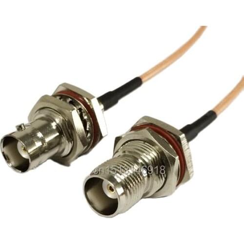 New TNC Female Jack nut Switch BNC Female bulkhead Pigtail Cable RG316 Wholesale 15CM 6"/30CM/50CM Adapter