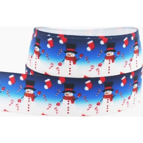 New 50yd Christmas Snowman,7/8 inch Printed Grosgrain ribbon,Hair bow DIY handmade 22mm Red ribbons X1741 Free shipping