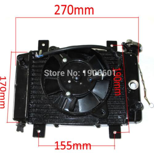Marca nueva 150cc 200cc 250cc agua de refrigeracion del radiador refrigerador y ventilador para Quad 4 x 4 ATV