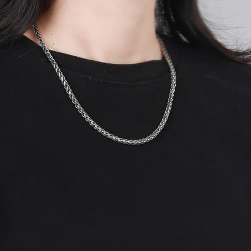 Thai Silver 925 Jewelry On The Womens Neck Chain Necklace Men Accessories Long 45 50 55 60 65 70 75 80 CM Fashion Punk