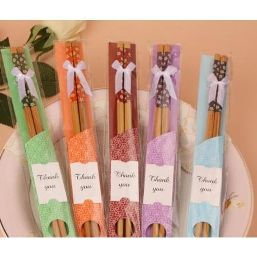 Fast Shipping 500pairs China "East Meet West" Natural Bamboo Chopsticks Tableware Wedding Favor Gift Souvenirs SN116