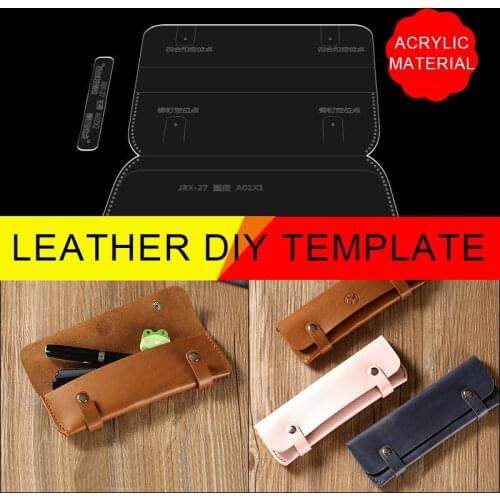 DIY Handmade Student Pencil Case Leather Goods Acrylic Pattern Drawing Mold Stationery Box Model Board Mold