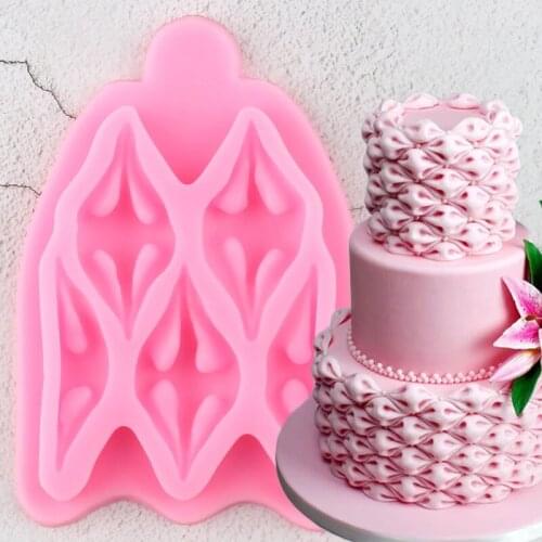 Knitting Fabric Puff Border Silicone Molds Wedding Cake Decorating Tools Cupcake Topper Fondant Candy Chocolate Gumpaste Moulds