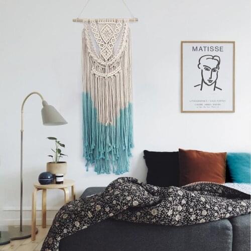 Nordic ins wind cotton weaving Tapestry Aesthetic Tassel Bohemian handmade Wall Hanging Bedroom Background Decoration for Home