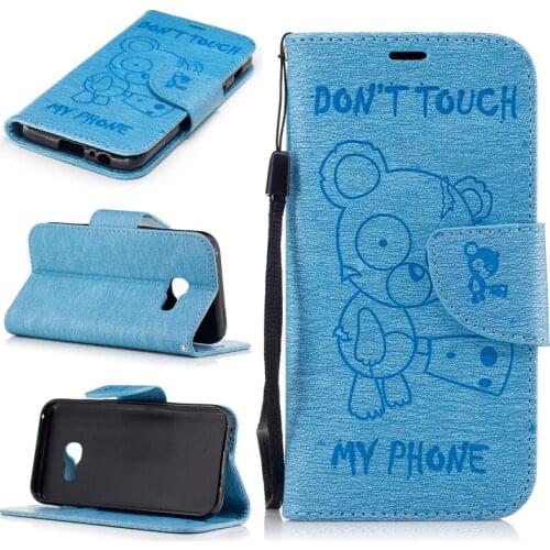 Embossing Pattern PU Leather Cases for Samsung Galaxy A3(2017) A3200 Flip Mobile Phone Cases with Wallet Card Holders&Kickstand