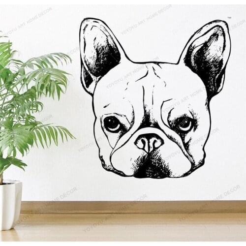 Pet Grooming Bulldog Dog Sign Removable Wallpaper Salon Vinyl Wall Sticker Wall Decals Animal Sign For Pets cx69