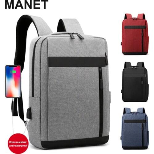 MANET Waterproof Mens Backpack USB Charging School Bags for Boys Fashion Laptop Backpack Large Capacity Teenager Pack mochila