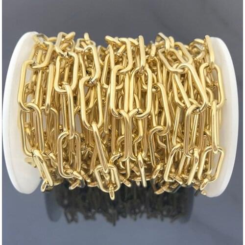 1Meter Stainless Steel 18K Real Gold Plated Chains for DIY Jewelry Making Accessories Handmade Bracelet Chain Necklace Supplies