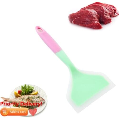 1PC Silicone Spatula Beef Meat Egg Kitchen Scraper Wide Pizza Shovel Non-stick Turners Food Lifters Home Cooking Utensils