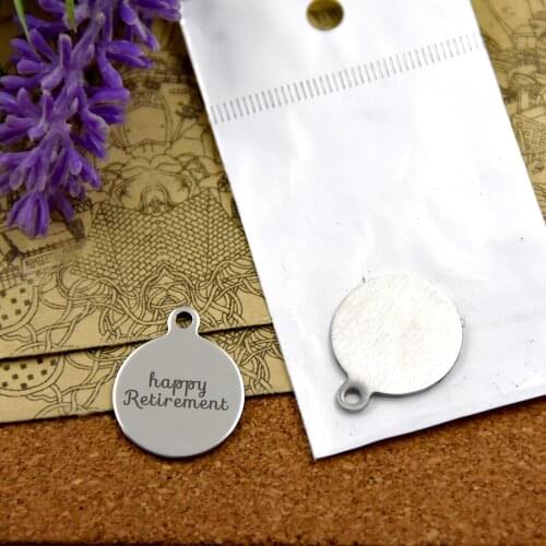 10pcs--stainless steel charms"happy Retirement"5 style for choosing DIY Charms pendants