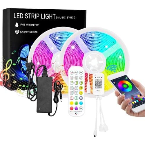 DC 12V Led Light Strip Bluetooth Full Set 7.5M 10M 15M 20M 5050SMD Rgb Led Strips Lights Colorful Not Waterproof Luces Led Strip
