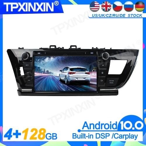 128G Android 10 For Toyota Corolla 2014-2016 Lef Head Unit Car Multimedia Player Auto Radio Tape Recorder GPS Navigation DSP IPS