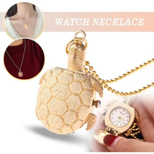 2021 New Lucky Turtle Jewelry Gift Retro Bone Animal Pendant Watch Necklace Sweater Chain Jewelry Accessories