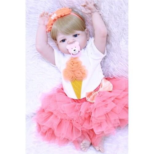 22inch 55cm Full silicone Vinyl Princess Toddler bebe Dolls modeling Girls Birthday Gift Present Child Play House Toy boneca