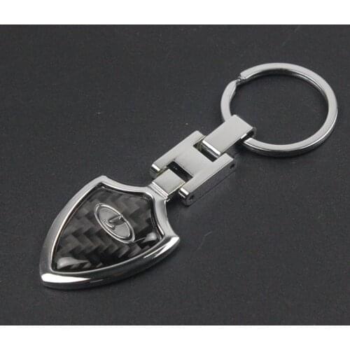 3D Metal Carbon Fibre Car Key Ring for Lada 1Pcs Fashion Brand New Auto Supplies Lada Emblem Key Chain Car Styling
