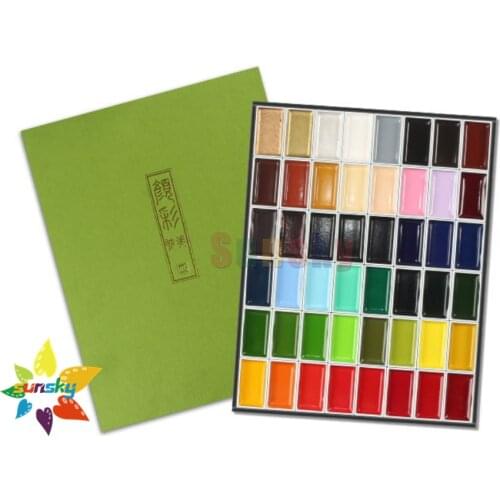 48 Colors Kuretake Solid Watercolor Paint pigment Sketch Drawing For Painting High Quality Art Supplies