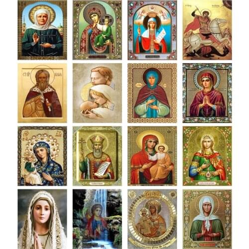 5D DIY Diamond Painting Cross Stitch Full Square/Round Picture Religion Icon Diamond Embroidery Mosaic New Year Decoration Gift
