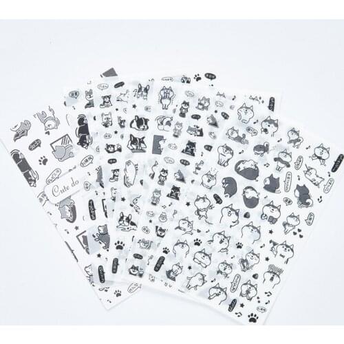 6pcs Black dog transparent sticker Organizer Calendar Diary Book Planner Scrapbook Decoration Diary Sticker papeleria
