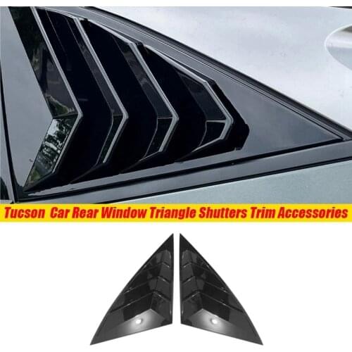 Car Rear Window Triple-cornered Shutters Cover Rear Side Window Ventilation Hole Shutters Stickers for Hyundai Tucson