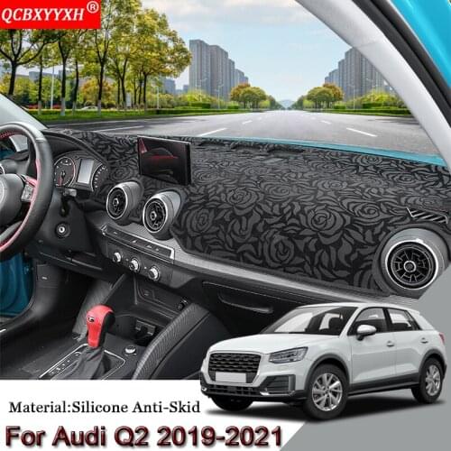 Car Styling Fit For Audi Q2 2019-2021 Auto Dashboard Protective Mat Shade Cushion Pad Rose Carpet Mat Cover Internal Accessories
