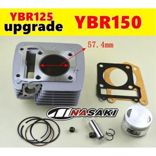 Free shippi 150cc motorcycle parts For YAMAHA YBR125 upgrade 57.4cc sleeve bore powerful explosive power cylinder assembly