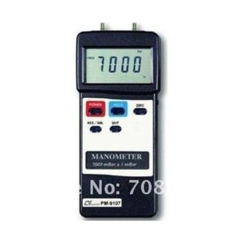 Digital LUTRON PM-9107 Manometer Dual&Differential Input 7000mbar Pressure Meter