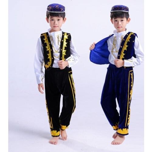 Children Hui Show Serve Ethnic Minority Uygur Ethnic Group Dance Performance Clothing All Promote Xinjiang Dance Clothing