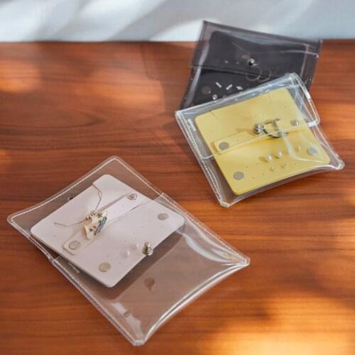 Travel Jewelry Storage Box Transparent PVC Earring Storage Bag Dinner Necklace Ring Jewelry Bag Leather Earring Bag