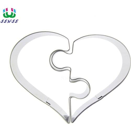Direct Selling,Two Hearts Together Love Puzzles Shape Cake Decorating Tools,Symbolic Cake Cookie Biscuit Baking Molds