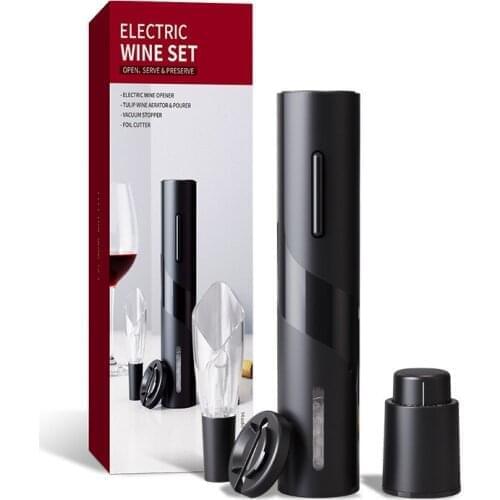 Battery Supply Electric Wine Bottle Opener Corkscrew Foil Cutter Set Automatic Bottle Opener for Wine Kitchen Gadgets Can Opener