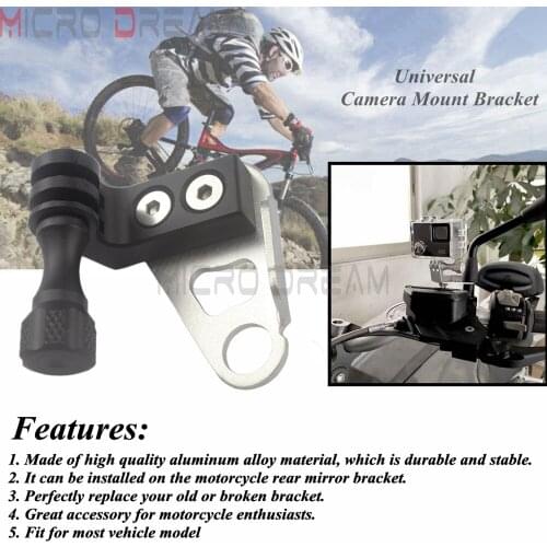 Motorcycle Bicycle Side Mirror Mount Camera VCR Bracket Holder for Gopro Cam Stand Frame Holders for BMW Yamaha Suzuki Honda