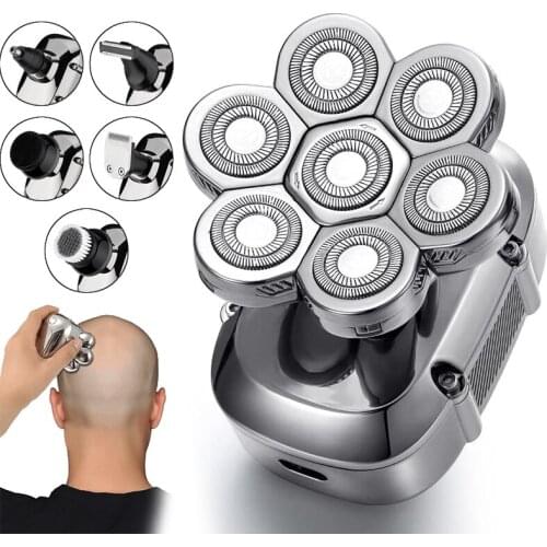 7D Electric Shaver for Men USB Rechargeable Rotary Shaver Grooming Kit Beard Trimmer Waterproof Fast Charging with LED Display