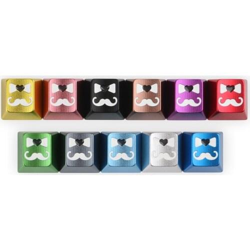 1 pc Mechanical Keyboard Keycap Beard Bowknot Aluminum Alloy CNC Anod Metal Transparent Backlit Cherry ESC Personality Game