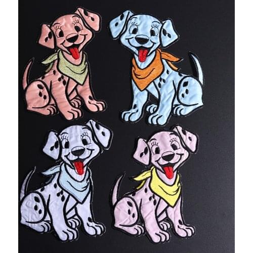 Cute cartoon spotted dog patches animal embroidery clothing Appliques accessories badge Sewing on clothes or bag