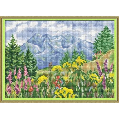 Far Mountain Scenery 5D Diamond Painting Kit Art Pattern DIY Full Square/Round Diamond Rhinestone Embroidery Set Home Decoration