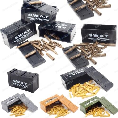 Military Soldier Special Ammunition Boxes Sets Building Block Moc WW2 Figures Weapons Black Box Model Child Toys Christmas Gifts
