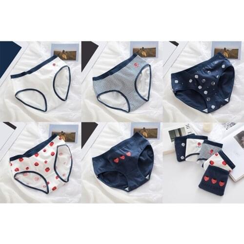 Cute Fruit 95% Cotton Girls Underwear Breathable Printed Strawberry Panties Fashion Women Briefs