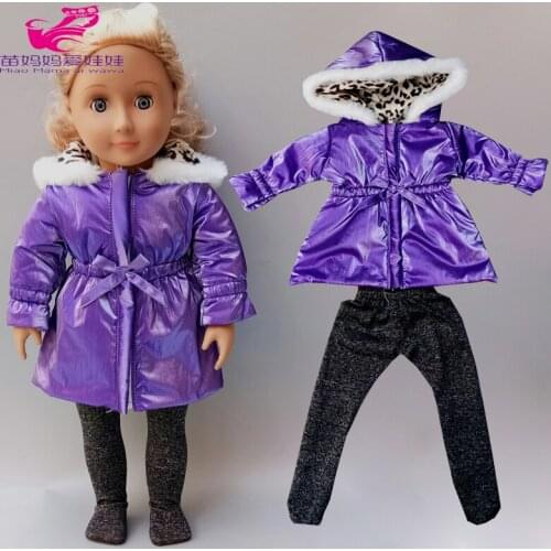 18" doll clothes for winter coat leggings for 43cm Baby doll Long trench coat 18 inch doll clothes girls gift