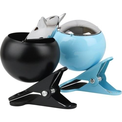 Ashtray for Clamping Ashtray with Chrome-plated Lid Fashion Metal Ashtray Belt Clip Ktv Personalized Large Ashtray with Lid CL37
