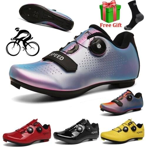 Ultralight Cycling Shoes 2021 Double Buckle MTB Luminous Bike Self-Locking Bicycle Professional Women Sneakers Men Bicicleta