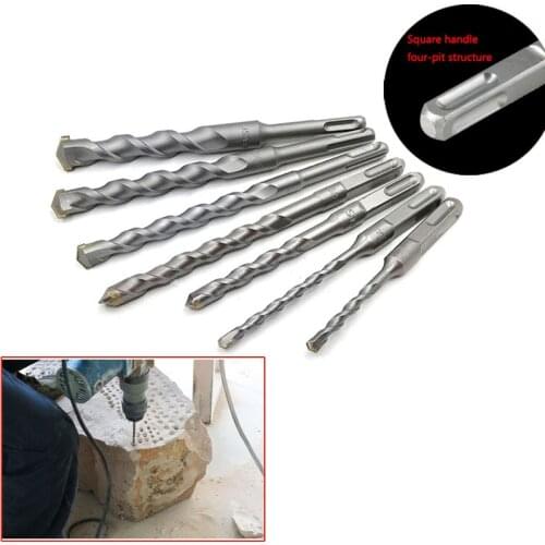 1pc 6 8 10 12mm Hole Saw Drilling Square Handle 150mm Electric Punch Hammer Drill Bits For Wall Concrete Brick Masonry Bit