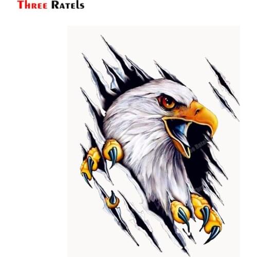 Three Ratels A422 Motorcycle Animal Eagle Vinyl Decal Sticker 3D Cartoon Body Decal PVC Materal Scratch-Resistant Film