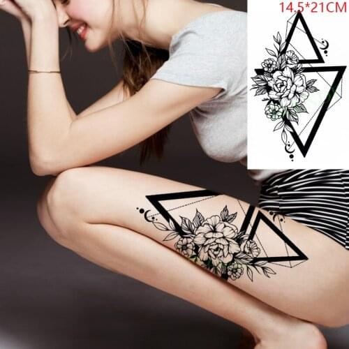 Waterproof Temporary Tattoo Sticker Moon Sexy Triangle Flower Tatto Flash Tatoo Fake Tattoos Hand Leg Arm for Kids Men Women