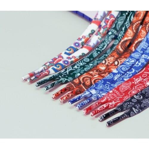 High Quality Cashew Flowers Shoelaces 120/140/160 cm Women Men Red Black Blue Hand-painted Sports Casual Basketball Shoes Laces