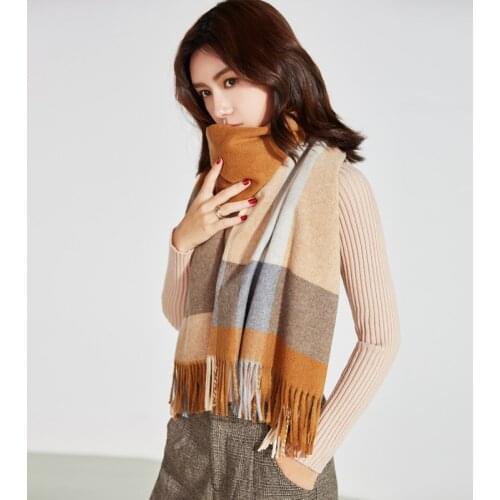 200X65CM Korean New Winter cashere scarf For women Classic plaid thick warm women shawls tassle pashmina Blanket ladies scarves