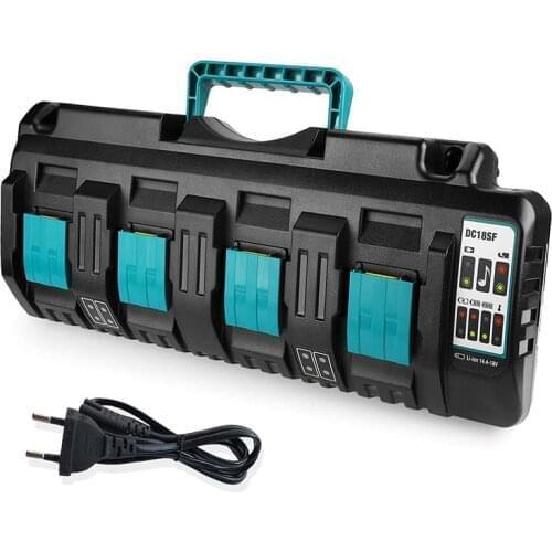For Makita 4Port 14.4V 18V BL1830 Bl1430 DC18RC DC18RA Power tool+USB port NEW DC18RCT Liion Battery Charger 3A Charging Current