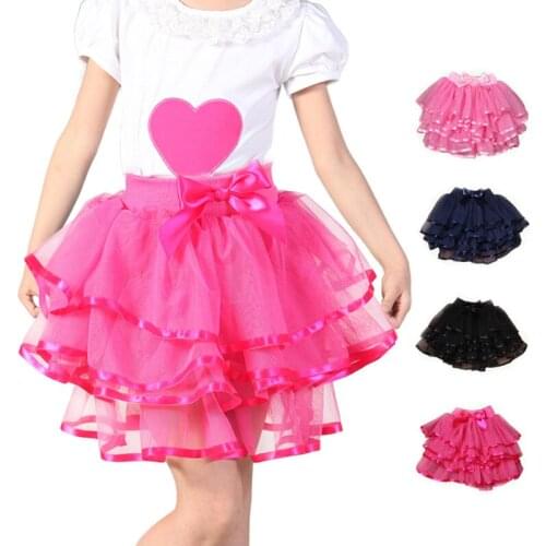 2-10Y Children Skirts Baby Girl Fluffy Tutu Skort Elegant Kids Tulle Cake Skirt Dance Wear Princess Student Ball Gown Pettiskirt