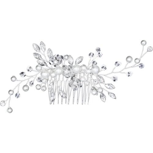 Bride Comb Women Pearl Jewelry Hair Ornaments Bridal Wedding Elegant Headpieces