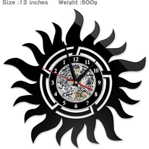 12" Vinyl Record Wall Clock Supernatural SPN Evil Style Clocks for Living Room Silent Vintage CD Hanging Clock