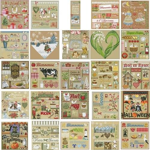25 photos Lafite Series 1 patterns Counted Cross Stitch 11CT 14CT 18ct DIY Chinese Cross Stitch Kits Embroidery Needlework Sets